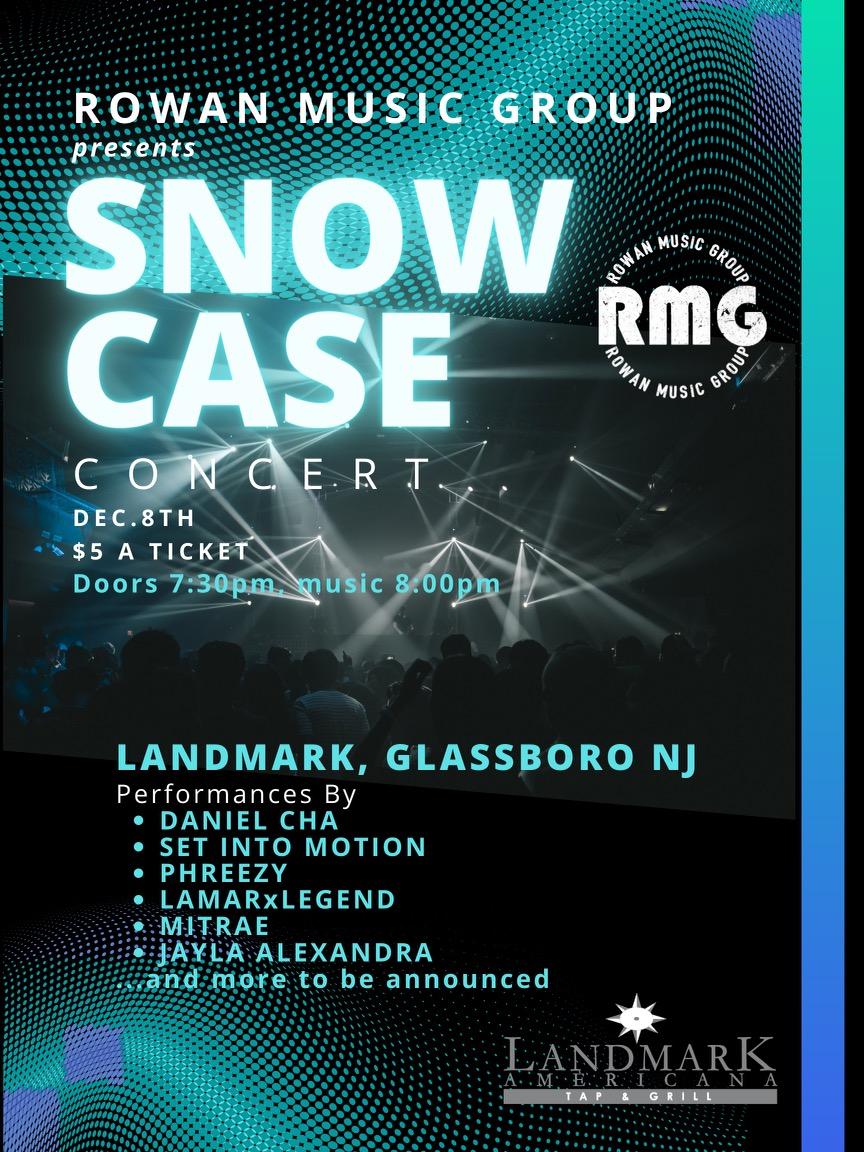 Flier for Wednesday's Snowcase concert, hosted by RMG. / Courtesy of Ally Lovich