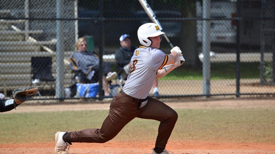 Jason Morgan swings through a pitch. Morgan recorded a home run and five RBIs against Haverford. - Photo / Rowan Athletics
