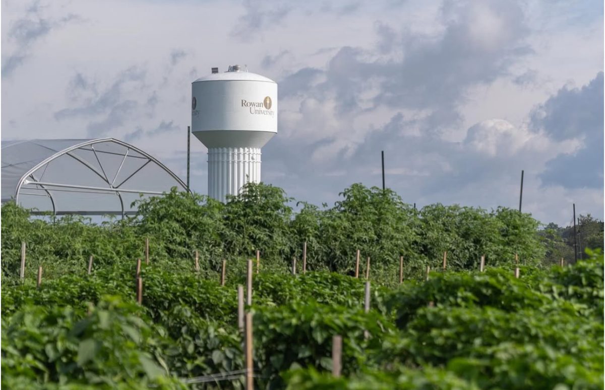 A view of a Rowan water tower from the West Campus Farm. - Photo via Rowan University