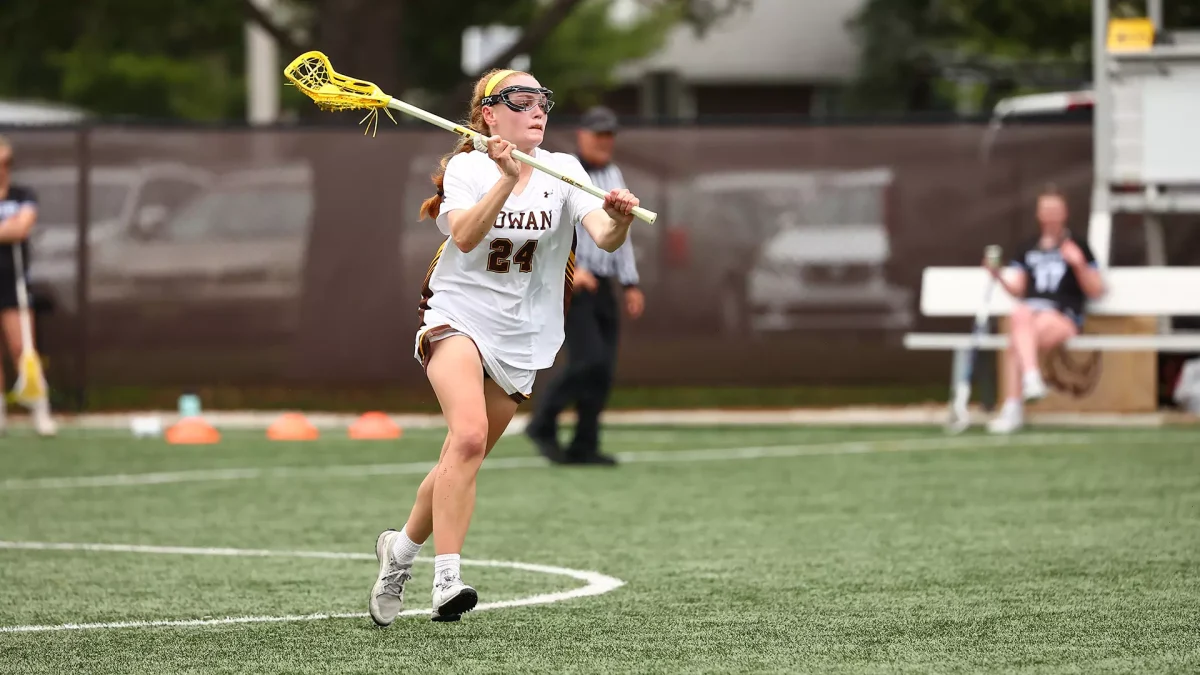 Molly Green shoots the ball. Green recorded the game-winning goal on Wednesday. - Photo via Rowan Athletics